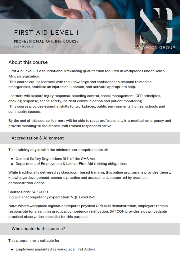 Brochure - First Aid Level 1_001