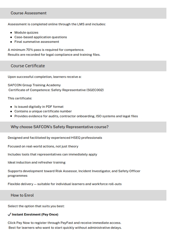 Course Brochure - SGTAEC25002 - Safety Representative_003